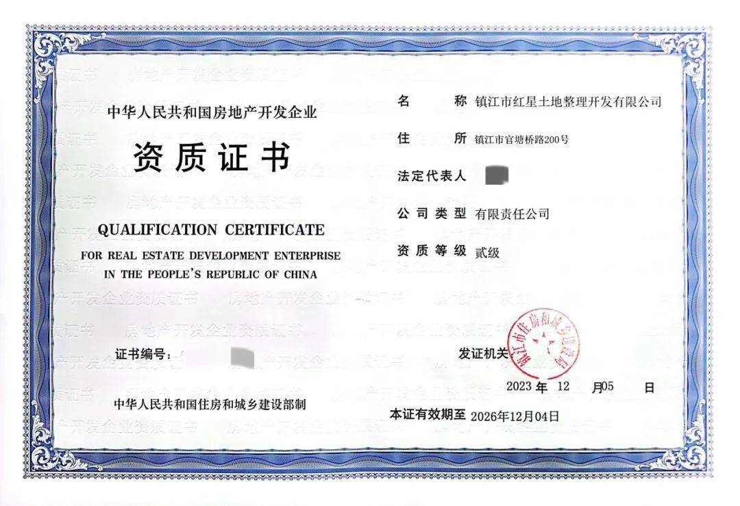 紅星土地公司成功取得房地產開發企業二級資質，為鎮江發展注入新動能
